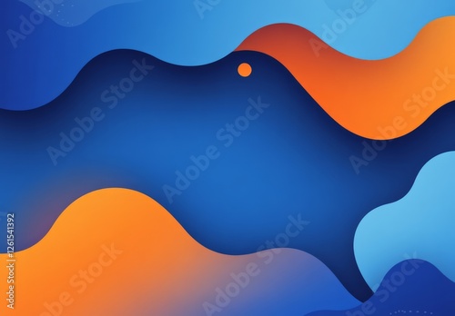 Abstract Fluid Waves: Blue and Orange Gradient Design