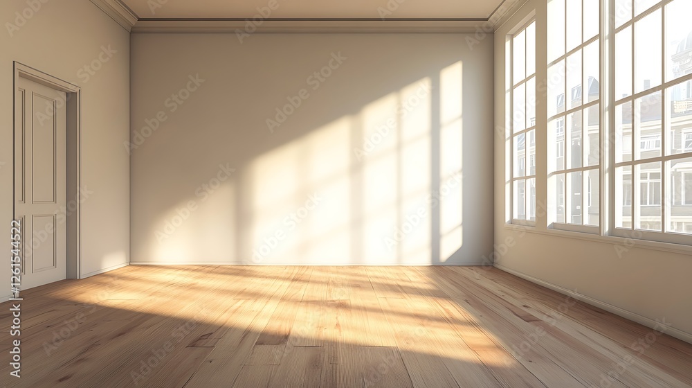 Obraz premium minimalist office with blank wall for display 