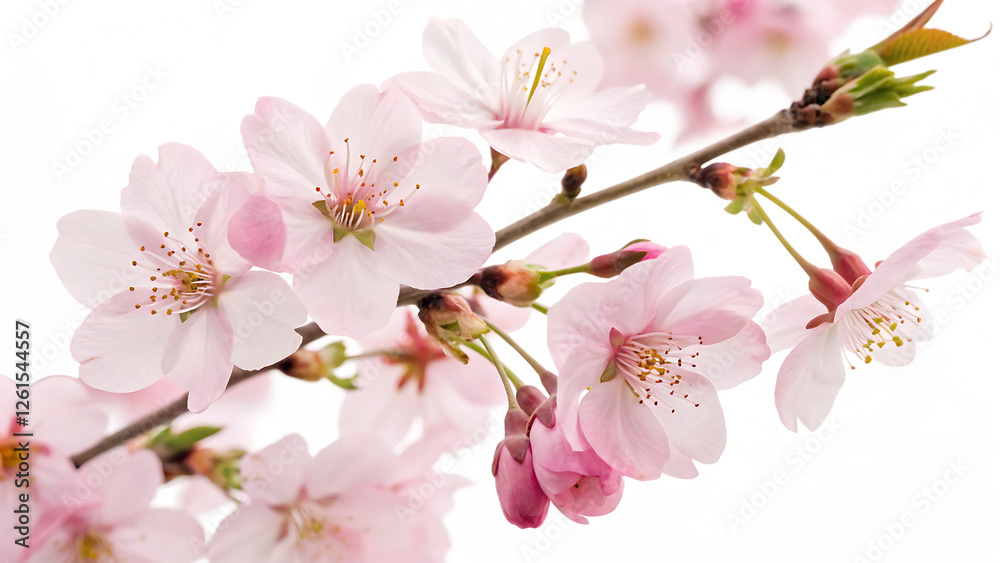 Fototapeta premium cherry blossom isolated on white