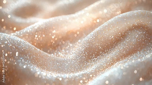Shimmering fabric waves with sparkling glitter, creating a luxurious and elegant texture