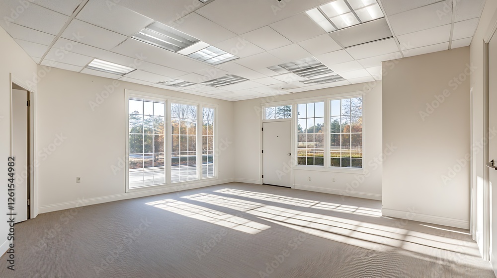 empty office with white walls and natural light empty office with white walls and natural light