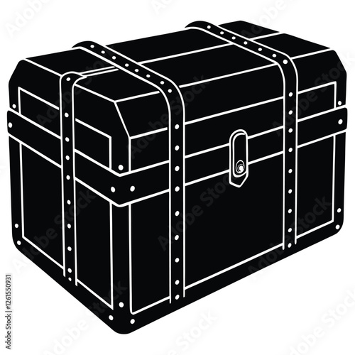 Vintage Steamer Trunk with Leather Straps and Metal Accents
