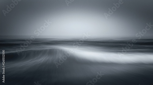 Ocean's Serene Embrace: A Monochromatic Seascape