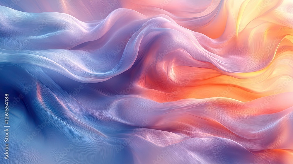 Abstract flowing fabric in vibrant colors creating a dreamy atmosphere, ideal for backgrounds Abstract flowing fabric in vibrant colors creating a dreamy atmosphere, ideal for backgrounds