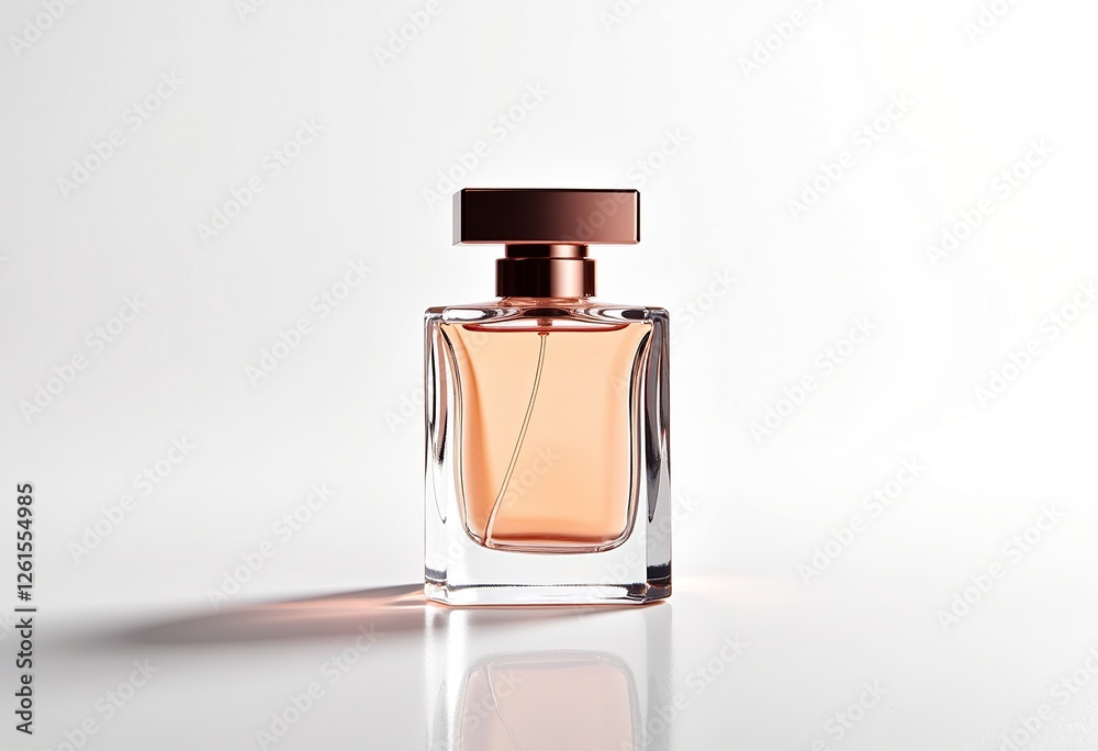 Refined Beauty: High-Resolution Image of a Minimalist Perfume Bottle for Women, Highlighting its Geometric Shape, Rose Gold Cap, and Flawless Glass Body, Ideal for Beauty Blogs, Magazines, and Luxury Refined Beauty: High-Resolution Image of a Minimalist Perfume Bottle for Women, Highlighting its Geometric Shape, Rose Gold Cap, and Flawless Glass Body, Ideal for Beauty Blogs, Magazines, and Luxury