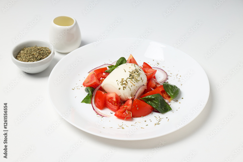 Salad Caprese, concept of tasty and delicious food Salad Caprese, concept of tasty and delicious food