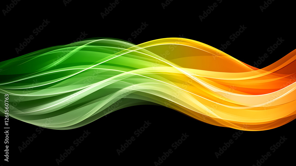 Naklejka premium Abstract Spectrum of Colors Waving on a Black Backdrop for Graphic Projects and Design Assets