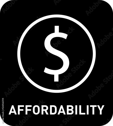 Minimalist Affordability Vector Icon Illustration