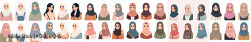 vector of a woman wearing muslim clothes