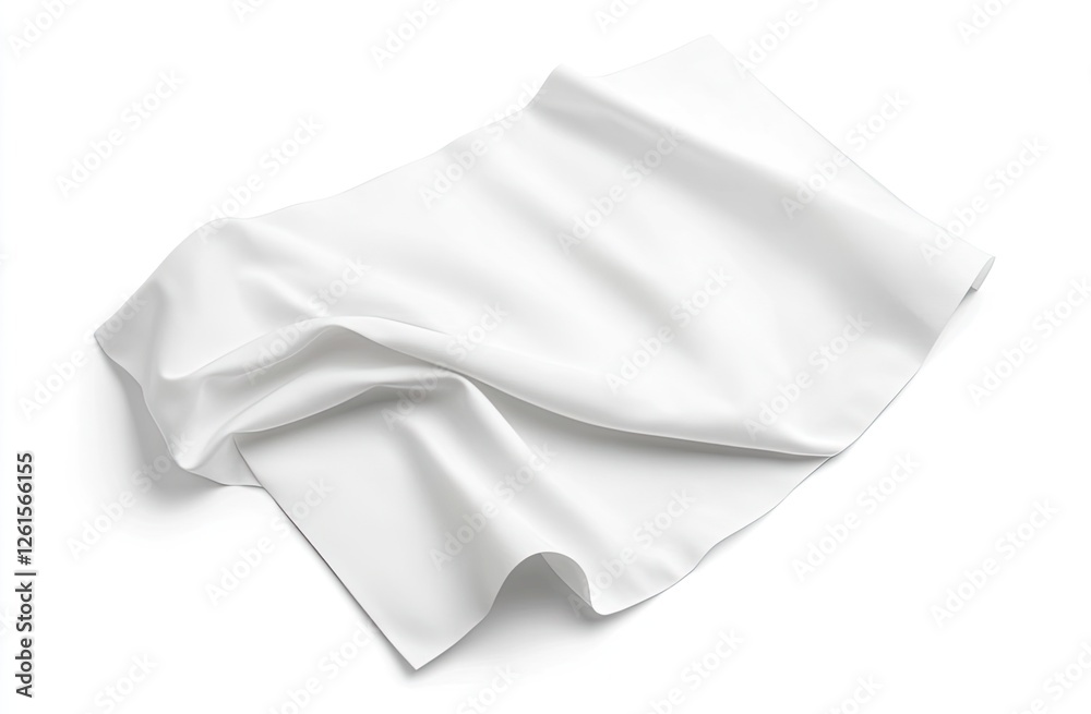 Blank white fabric draped on white background Blank white fabric draped on white background