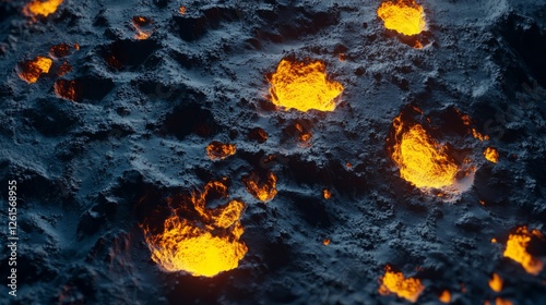 Meteorite fragments on rocky terrain, symbolizing cosmic exploration and scientific discovery.	 photo