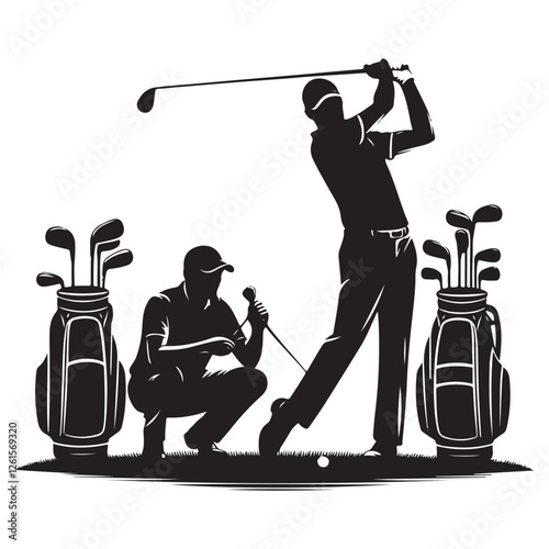 Golf Men Player silhouette vector illustration