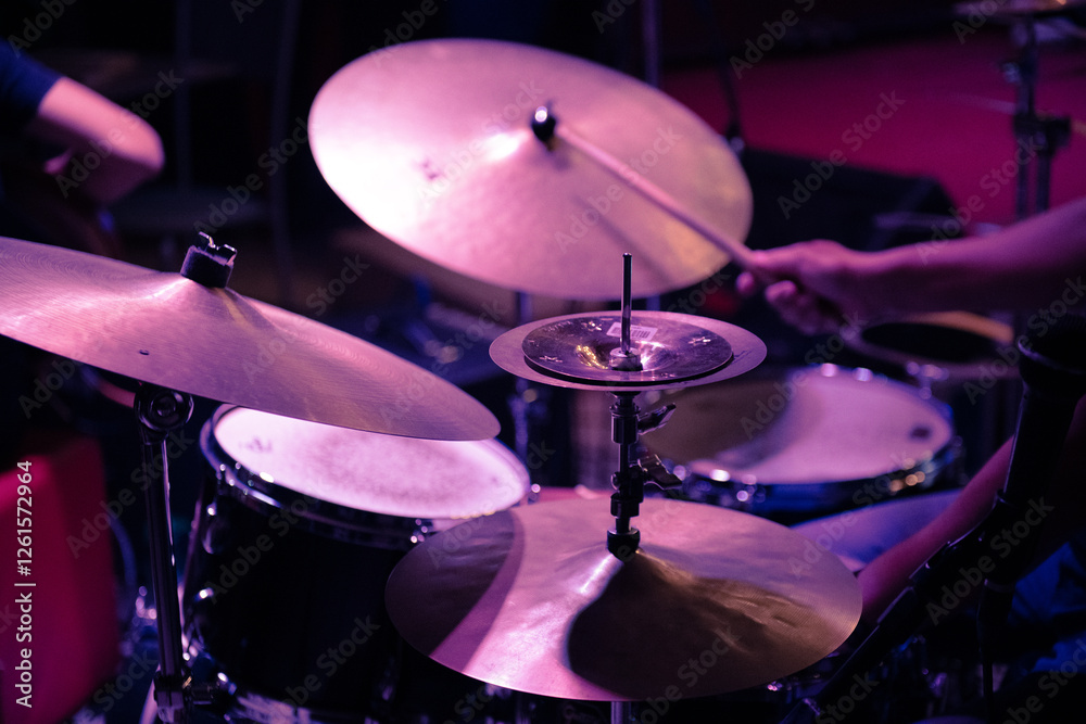 Fototapeta premium Drum Kit in Spotlight