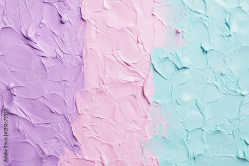 Abstract trendy holographic background. Real texture in pale violet, pink and mint colors 