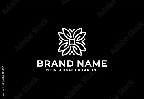Modern minimalist simple flower logo