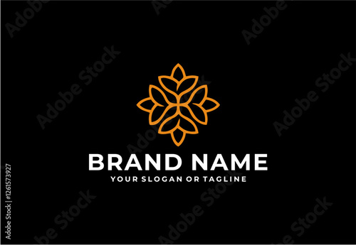 Modern minimalist simple flower logo