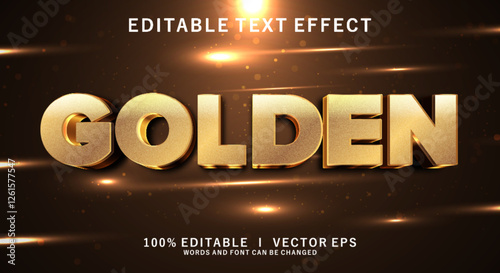 gold 3d vector text effect with modern style design
