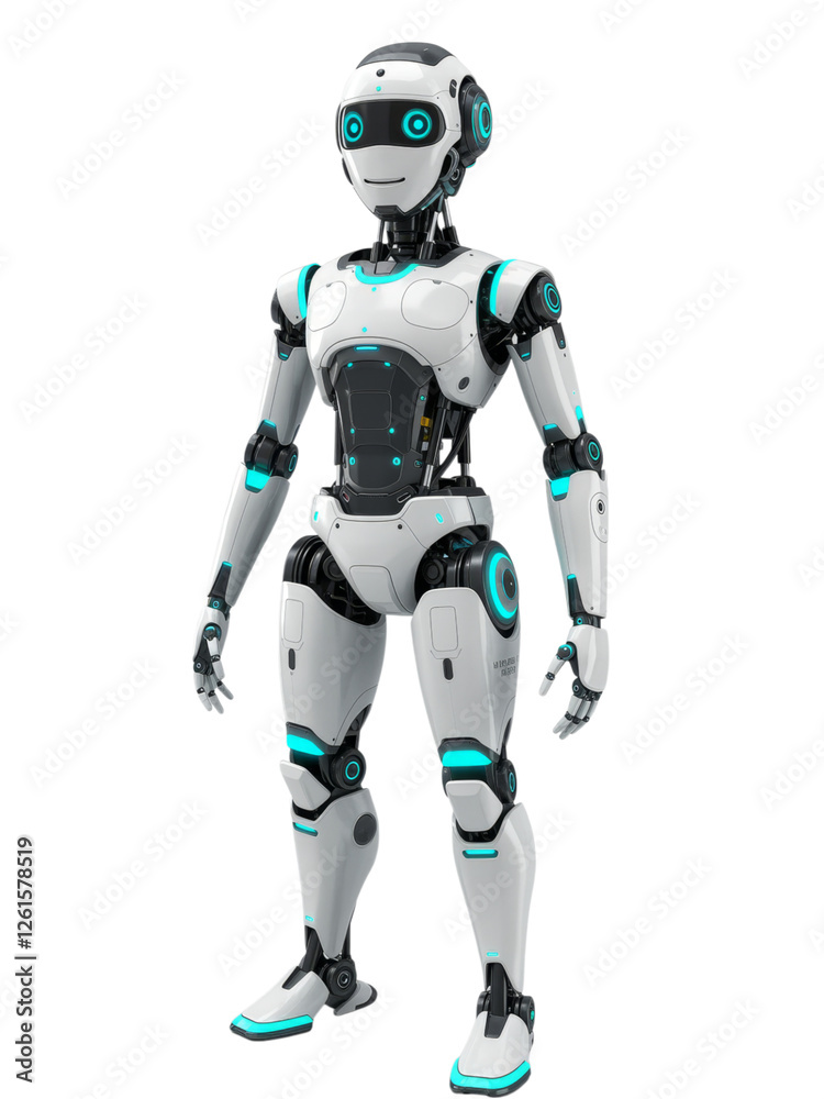 Stylish Futuristic Robot Ready for Action Stylish Futuristic Robot Ready for Action