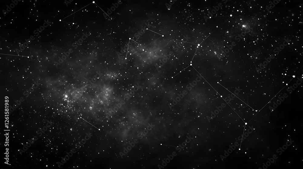 Obraz premium Celestial Canvas Night Sky Star Constellations Depiction Cosmic Background Dark Space Universe Scene