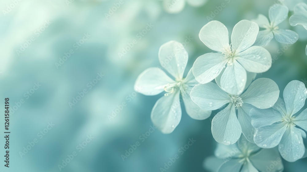 Azure Petaled Flowers Soft Artistic Floral Display Azure Petaled Flowers Soft Artistic Floral Display