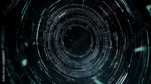 Wallpaper Mural Circular Digital Tunnel of Data Information Visualization Futuristic Tech Theme Design Torontodigital.ca