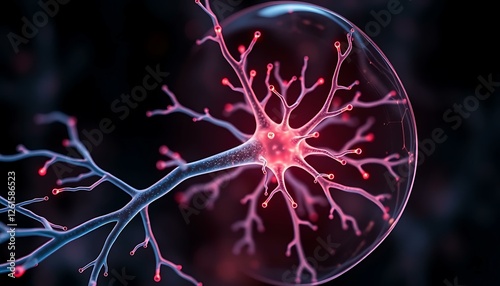Stunning Microscopic Neuron Image: Exploring the Intricate Brain Cell Structure