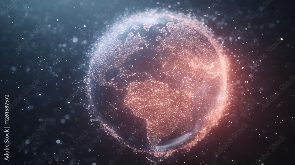 Obraz premium Futuristic transparent smart map hologram image