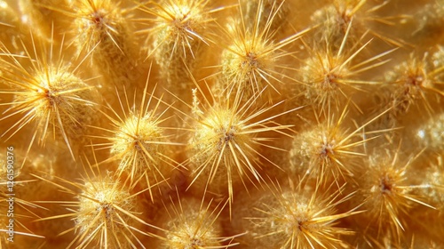 74.A stunning close-up of a teddy-bear cholla cactus, capturing its golden spines glistening in the sunlight, surrounded by the rugged landscape of Joshua Tree National Park.