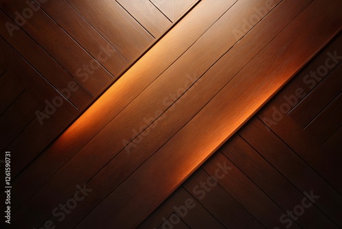 Modern wood paneling, diagonal lines, interior design, backlit accent