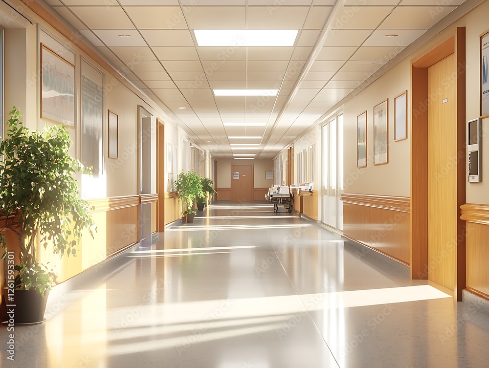 spacious hospital room with wooden accents and natural light spacious hospital room with wooden accents and natural light