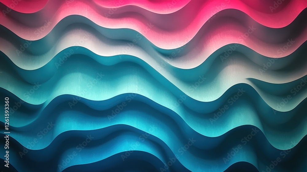 Abstract Water Wave Design with Smooth Curves and Gradient Colors in Shades of Blue and Pink