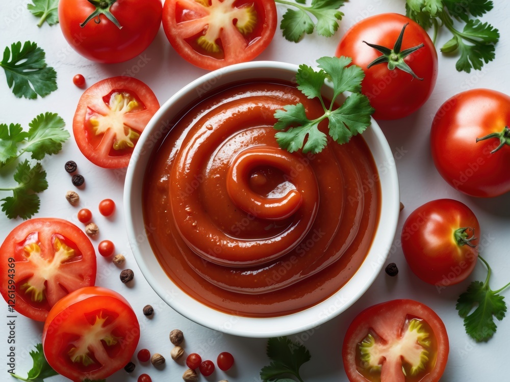 Homemade Tomato Ketchup with Fresh Tomatoes and Cilantro Homemade Tomato Ketchup with Fresh Tomatoes and Cilantro