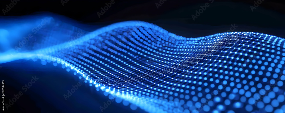 Blue Abstract 3D Wave Background