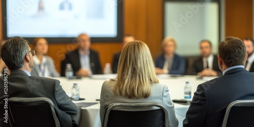 Wallpaper Mural Interview and round table discussion at business convention and presentation. Audience at the conference hall. Business and entrepreneurship symposium Torontodigital.ca