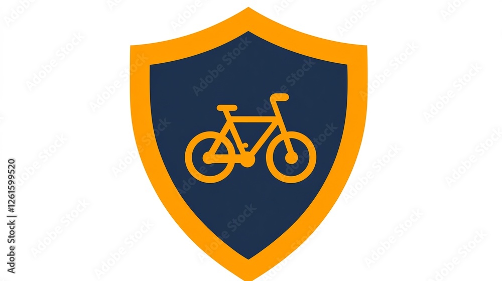 Secure Bicycle Shield Icon Bold Graphic Design. AI Generated Secure Bicycle Shield Icon Bold Graphic Design. AI Generated