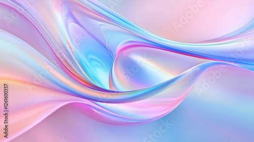 Dynamic abstract waves digital art fluid motion soft pastels aesthetic view modern design