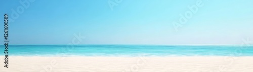 Tranquil beach scene coastal paradise landscape photography serene waters panoramic view summer bliss