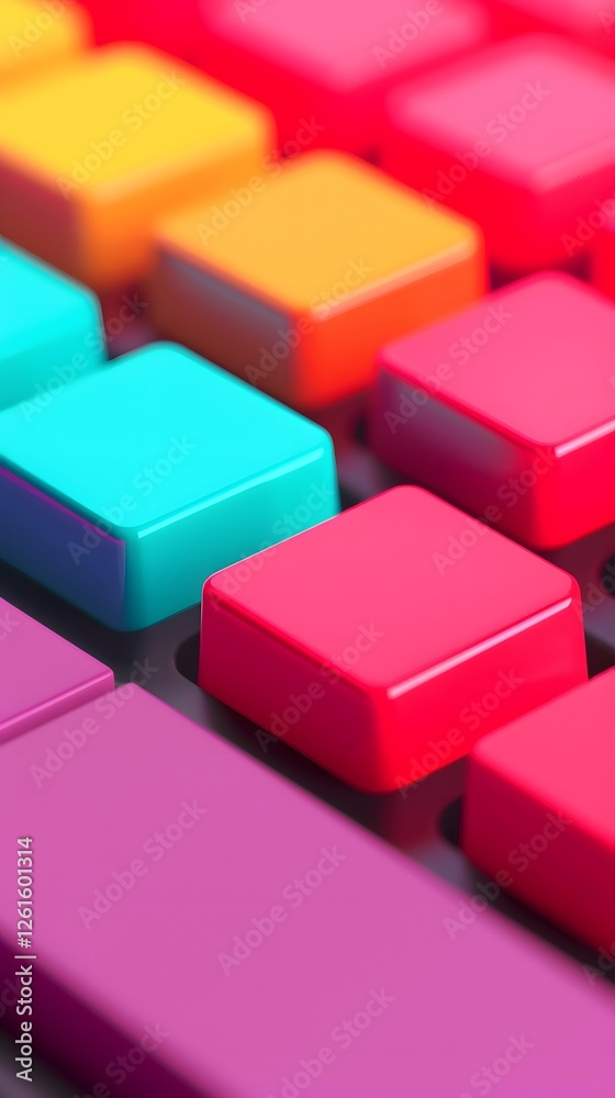 Vibrant Geometric Cubes Arrangement in Vivid Colors Vibrant Geometric Cubes Arrangement in Vivid Colors