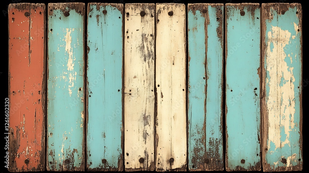 Rustic Weathered Wood Planks Soft Light Teal Cream. AI Generated Rustic Weathered Wood Planks Soft Light Teal Cream. AI Generated