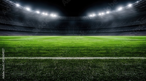 Wallpaper Mural Night stadium soccer field, empty, spotlight Torontodigital.ca