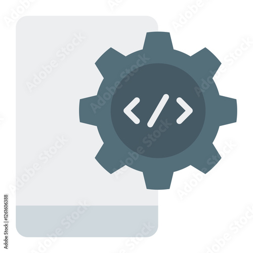 Mobile App Development Icon. Vector Illustration. Symbol of Smartphone Software Creation