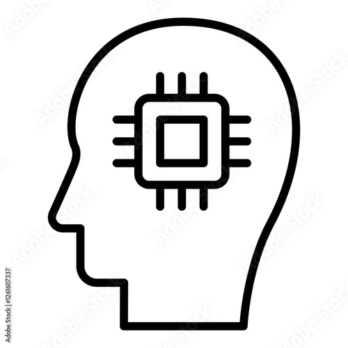 Machine Learning Icon. Vector Illustration. Symbol of AI and Data Processing
