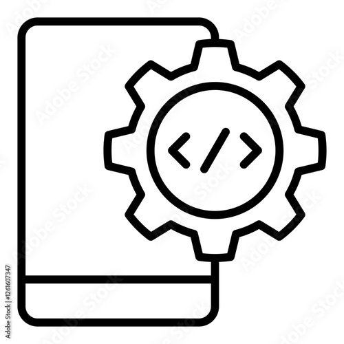 Mobile App Development Icon. Vector Illustration. Symbol of Smartphone Software Creation