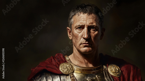 Ides of March: A Striking Digital Painting Portrait of Julius Caesar, the Legendary Roman General and Statesman