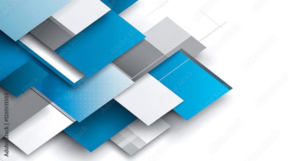 Abstract Blue Grey Geometric Shapes Overlapping Modern Design. AI Generated Abstract Blue Grey Geometric Shapes Overlapping Modern Design. AI Generated