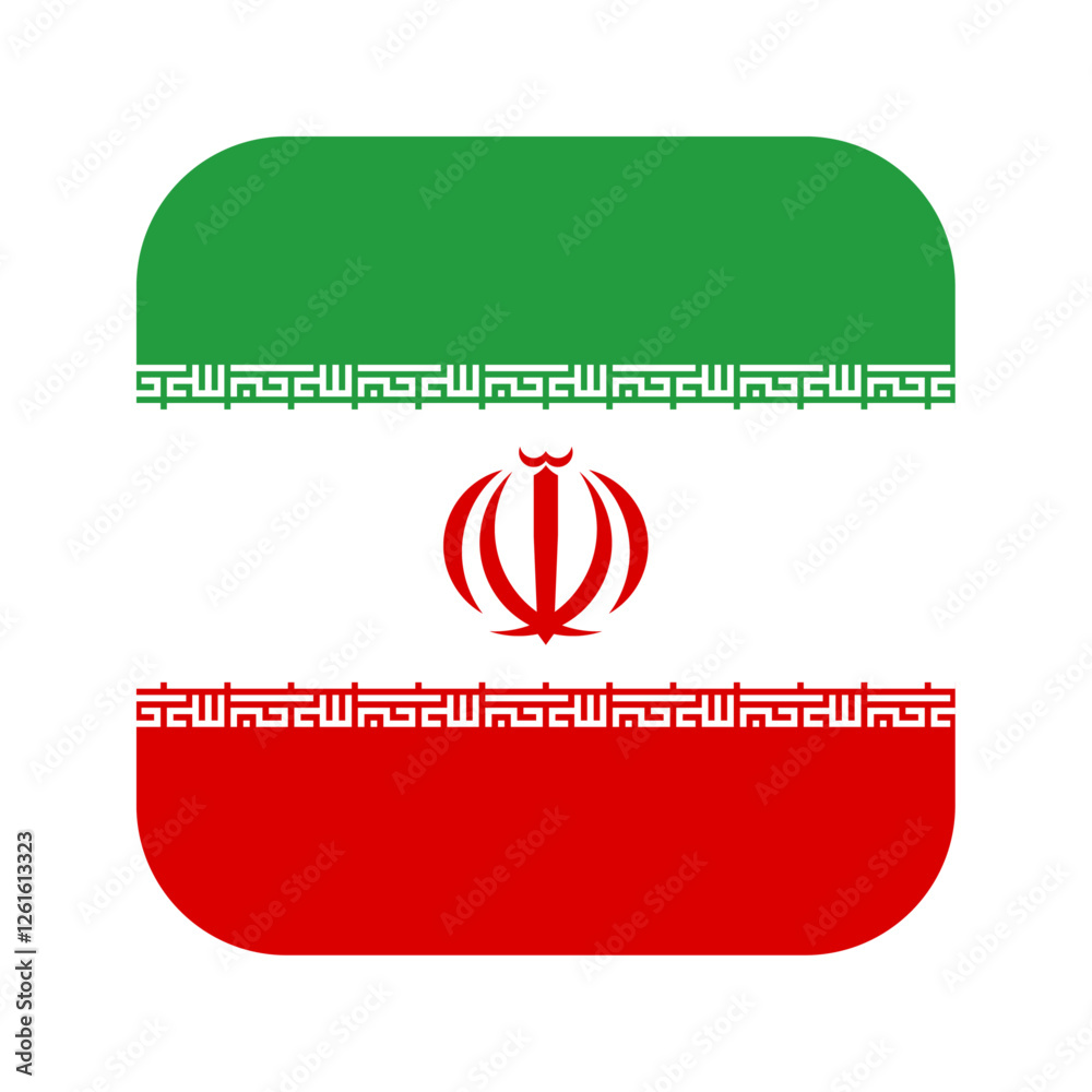 Iran flag rounded square icon