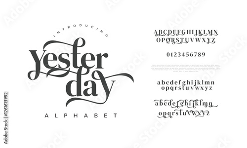 Bild auf Leinwand Yesterday typography beauty fashion elegant minimalist serif italic fonts decorative wedding vintage retro logos