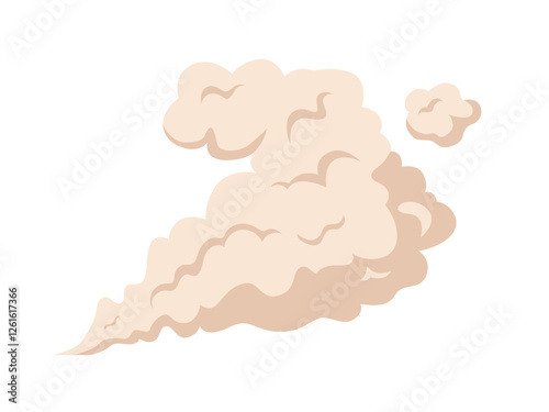 Smoke, cloud of dust, car exhaust stream, smog flow, animation of fast motion