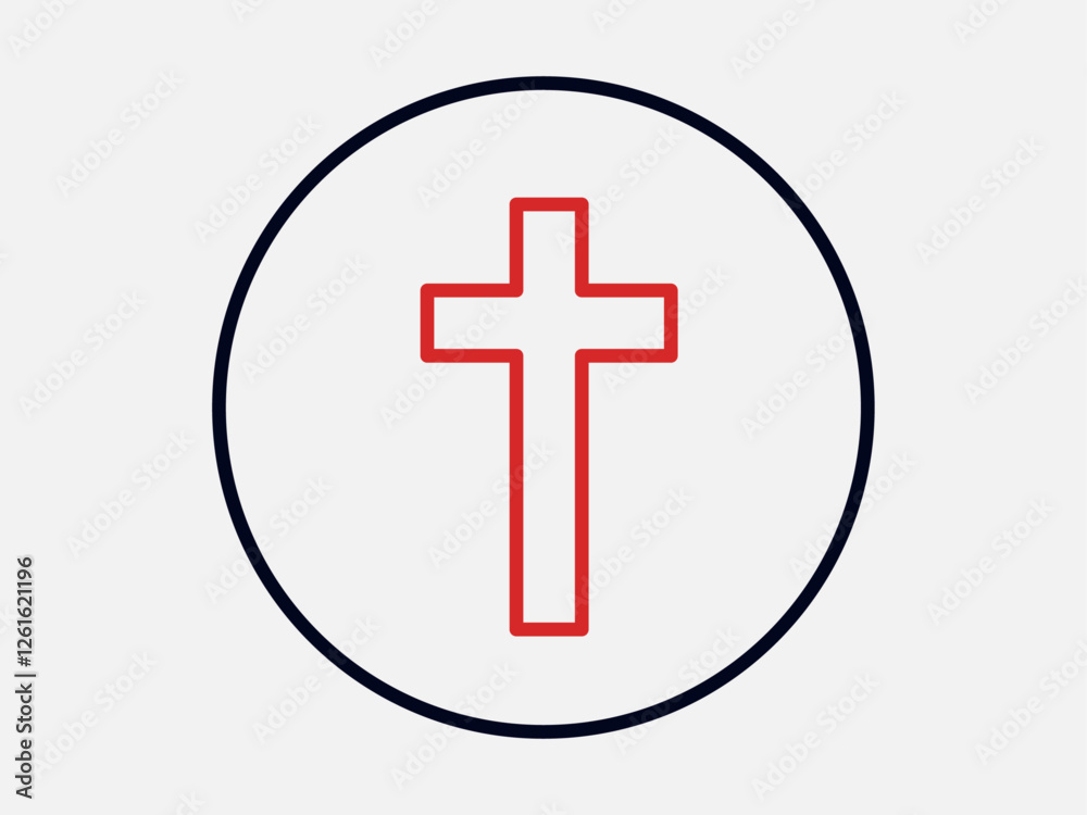Cross icon. Religion icon. Outline icon concept. Religion symbols related vector line icons. Cross icon. Religion icon. Outline icon concept. Religion symbols related vector line icons.