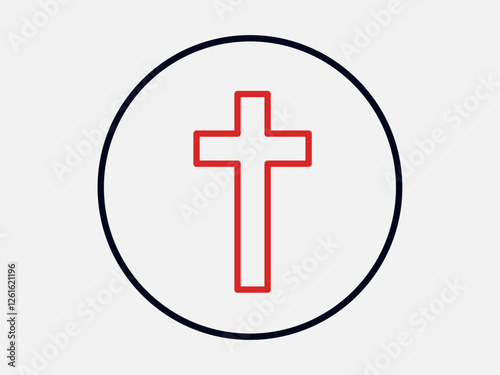 Free Download Cross icon. Religion icon. Outline icon concept. Religion symbols related vector line icons. - GFXLoad